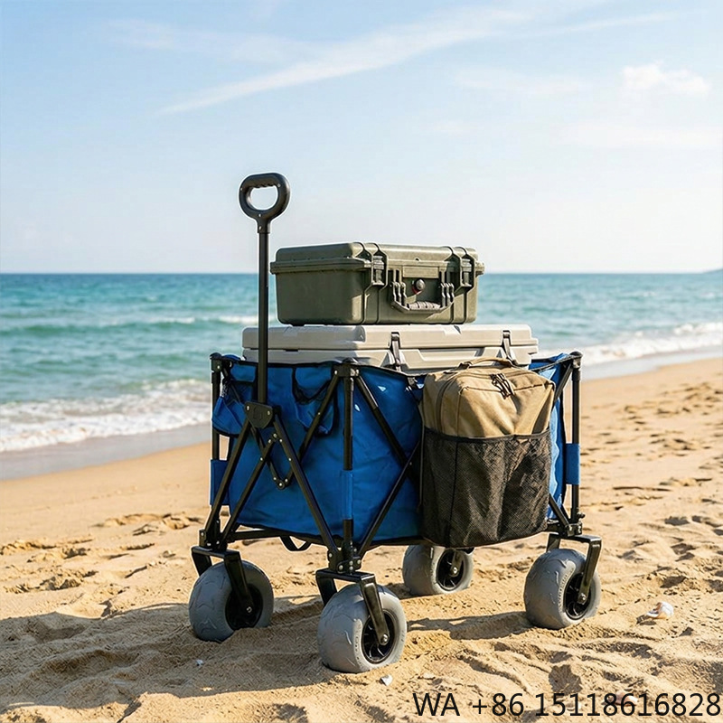 Outdoor Camping Set - Gerobak Pantai Lipat Berbahan Logam dengan