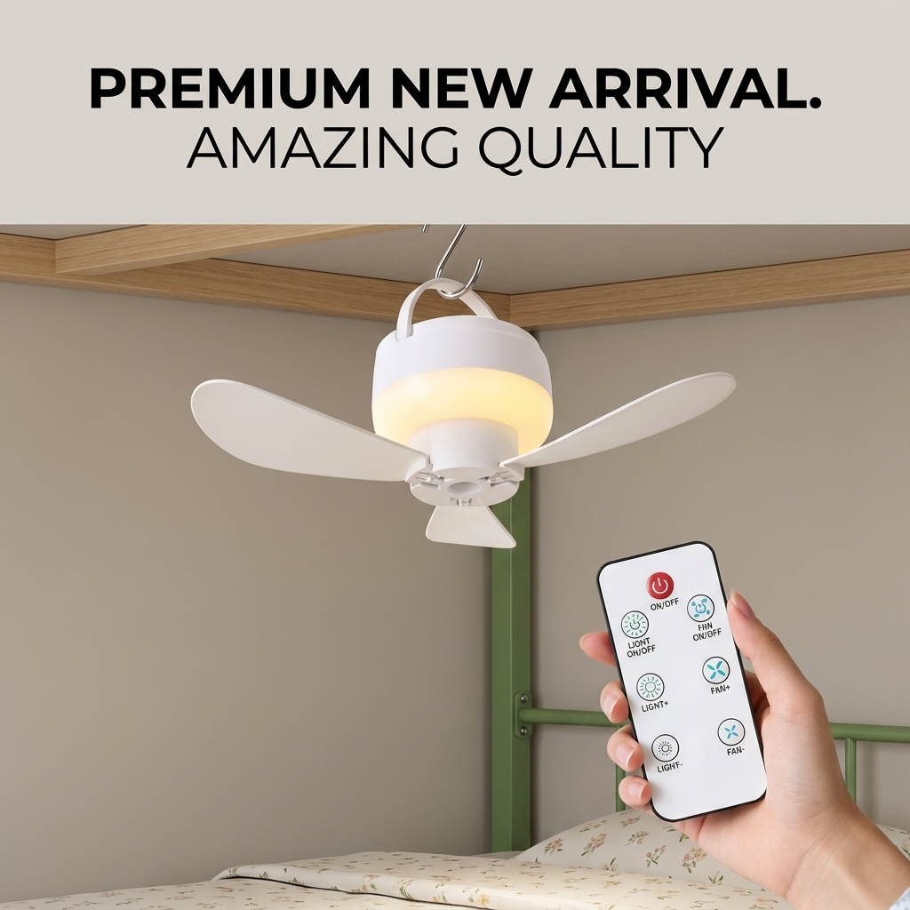 Outdoor Camping Fan - Kipas Angin Plafon Kecil Portabel USB,