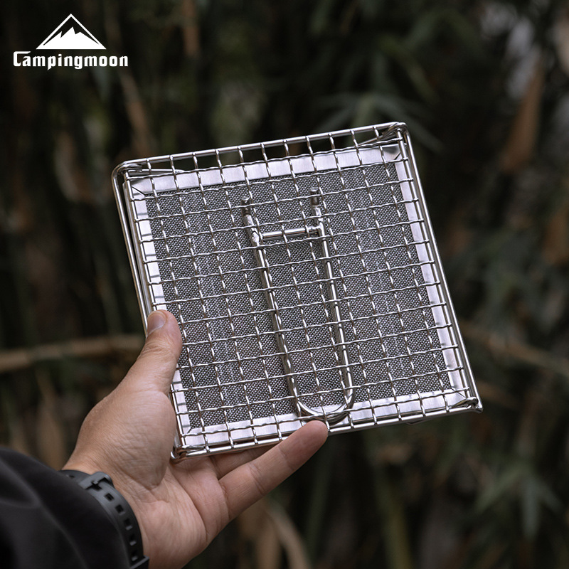 Outdoor Camping Gas Stove - CAMPINGMOON Jaring Panggangan Lipat Baja Tahan
