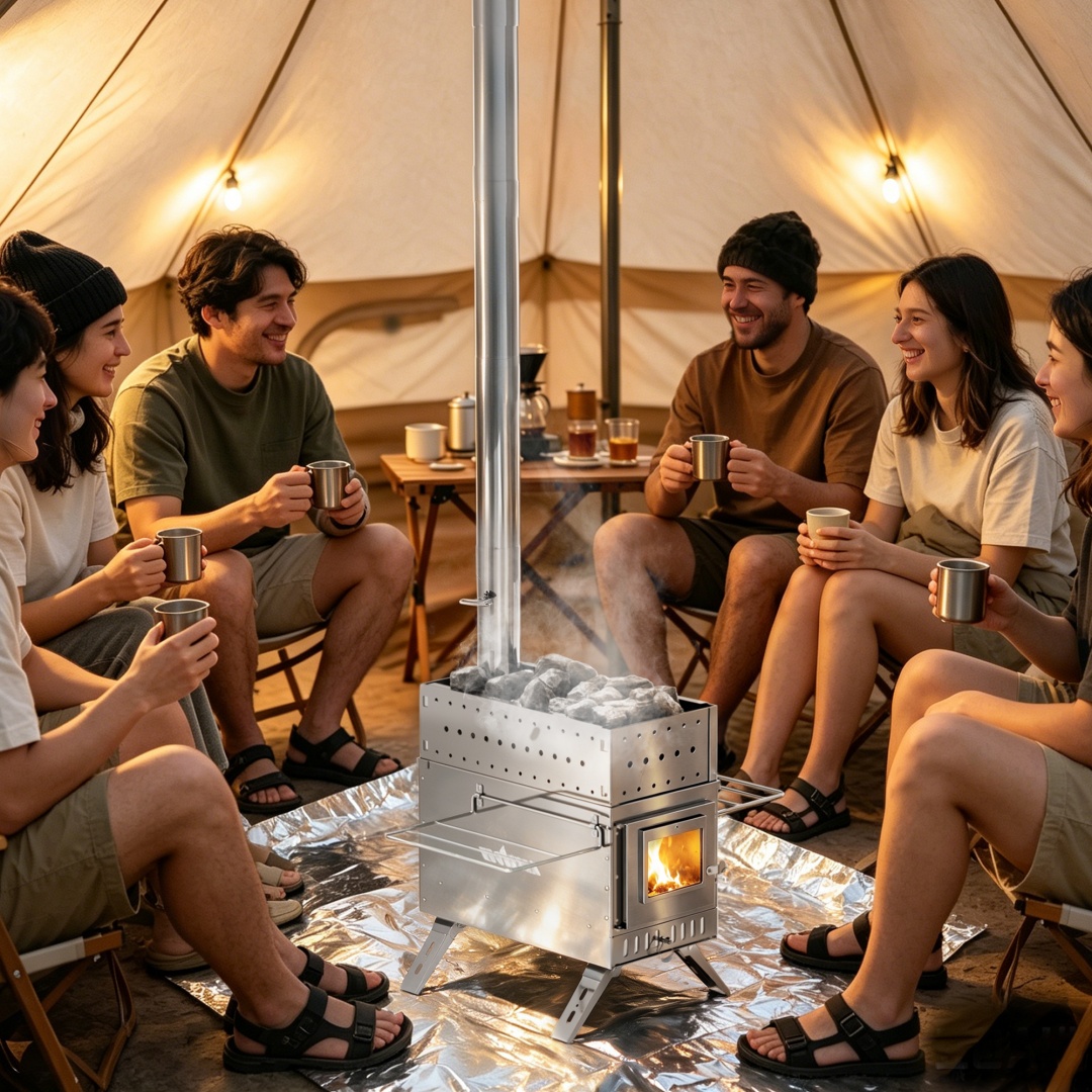 Outdoor Camping Wood Burning Stove - Kompor Sauna Portabel yang Menggunakan Kayu