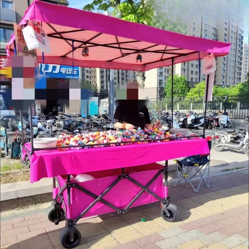 Outdoor Camping Trolley - Troli Kios dengan Meja Besar yang
