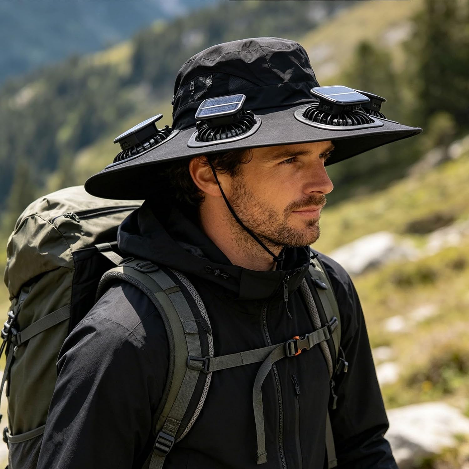 Topi Visor 6 Kipas Pendingin M - Outdoor Camping Fan ulasan dan harga