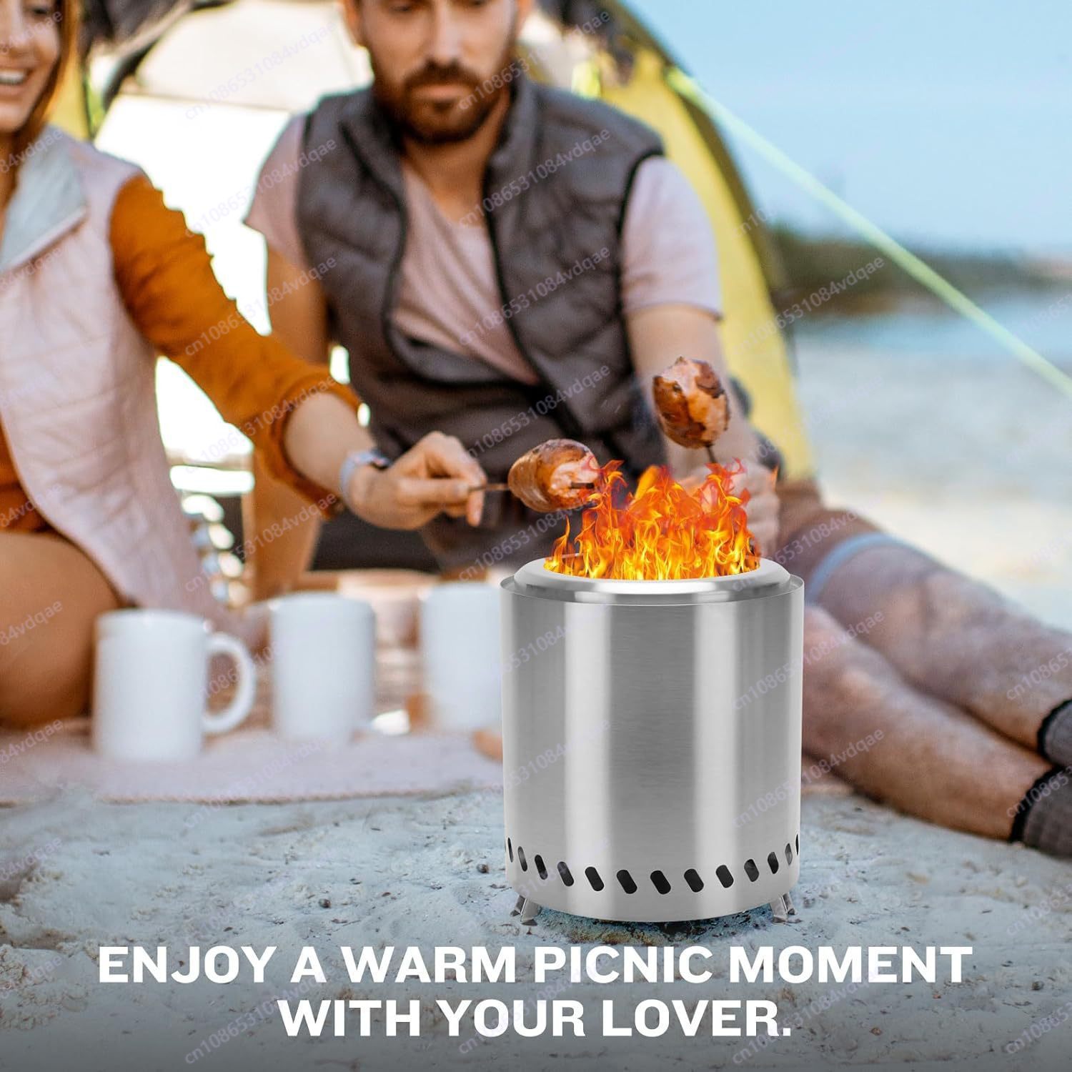 Kompor api unggun barbeque lua - Outdoor Camping Wood Burning Stove ulasan dan harga