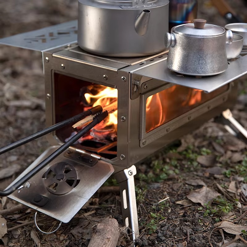 Kompor Kayu Bakar Portabel unt - Outdoor Camping Wood Burning Stove ulasan dan harga