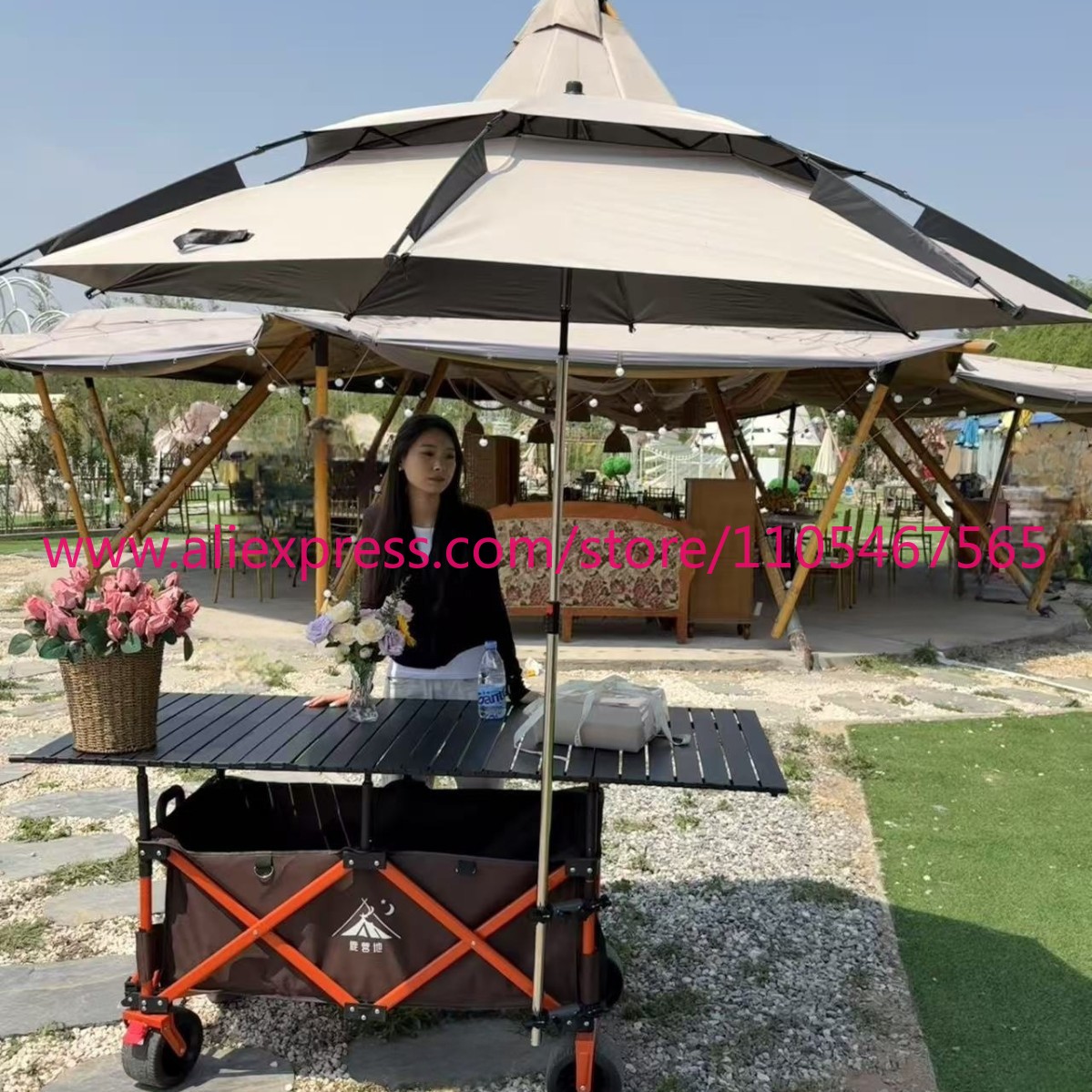 1PCS Gerobak Lipat Besar untuk - Outdoor Camping Trolley ulasan dan harga