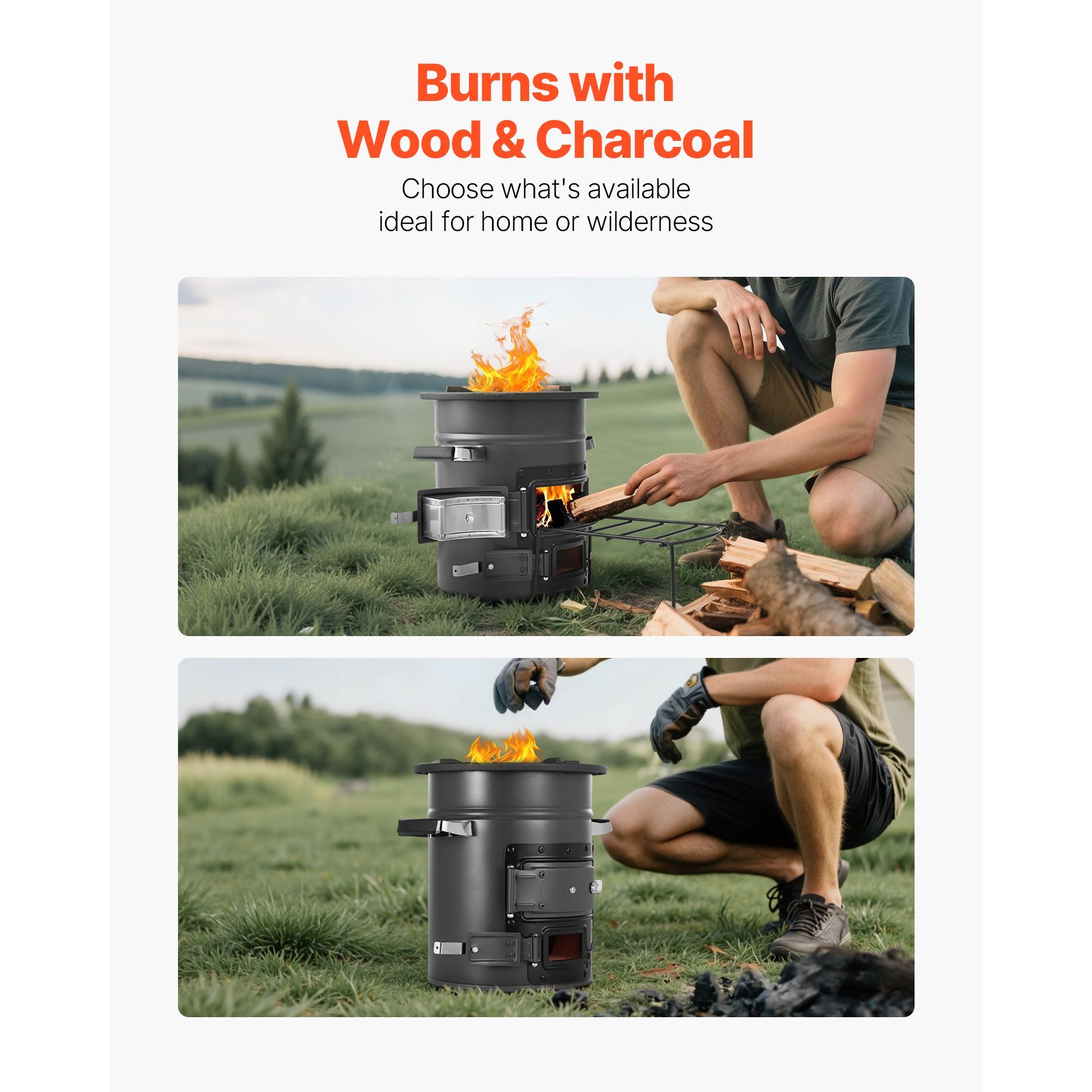 Kompor Roket untuk Berkemah, K - Outdoor Camping Wood Burning Stove ulasan dan harga
