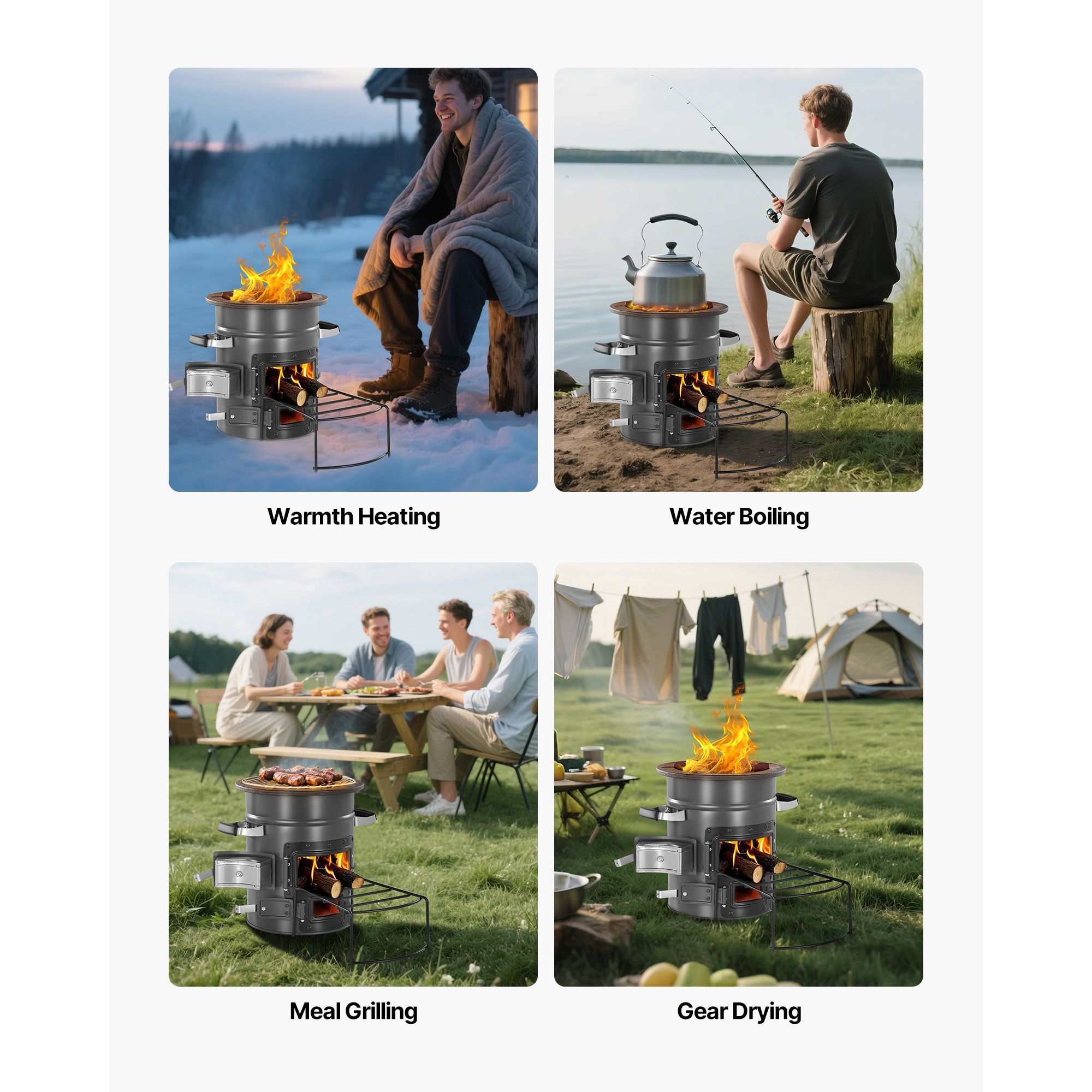 Kompor Roket untuk Berkemah, K - Outdoor Camping Wood Burning Stove ulasan dan harga