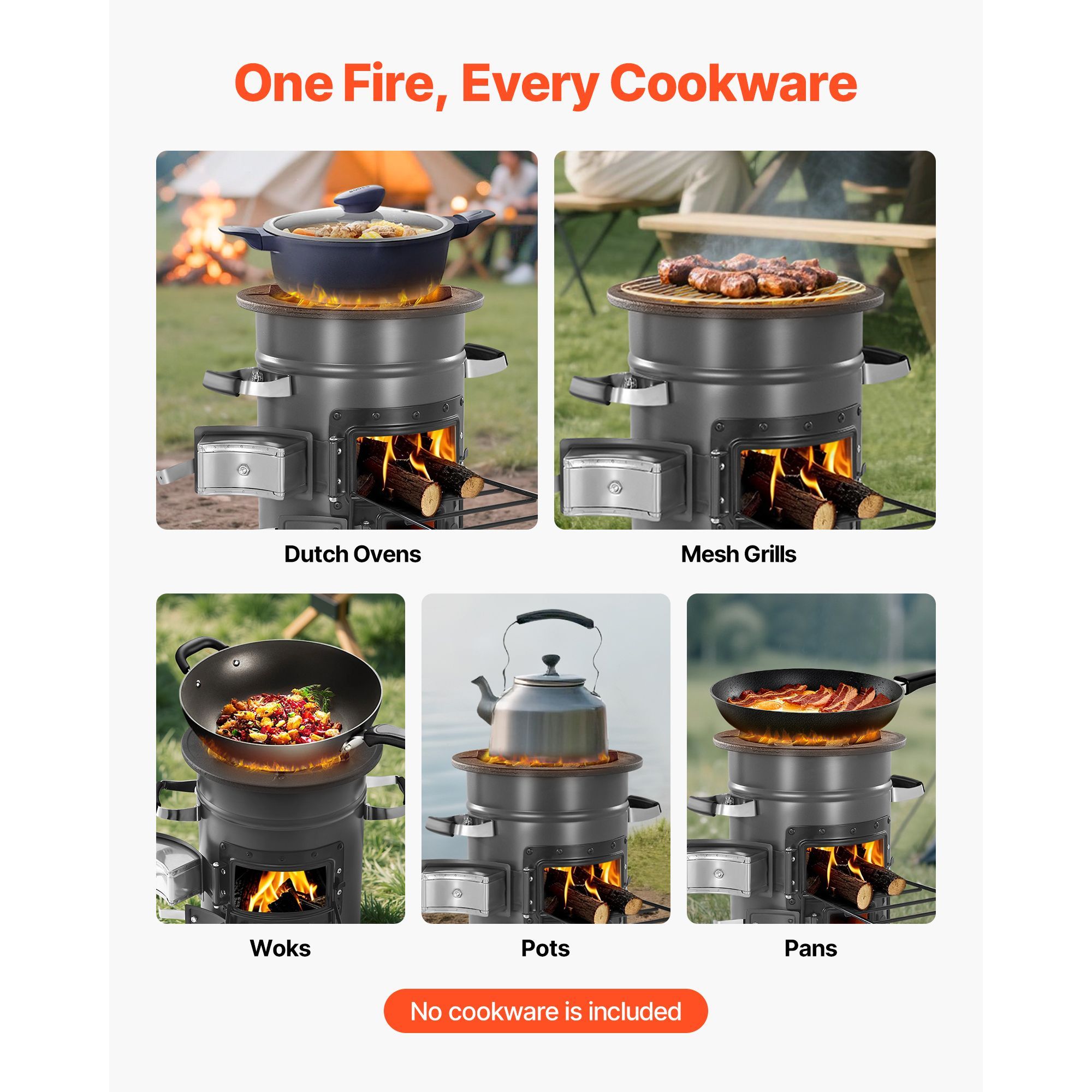 Kompor Roket untuk Berkemah, K - Outdoor Camping Wood Burning Stove ulasan dan harga