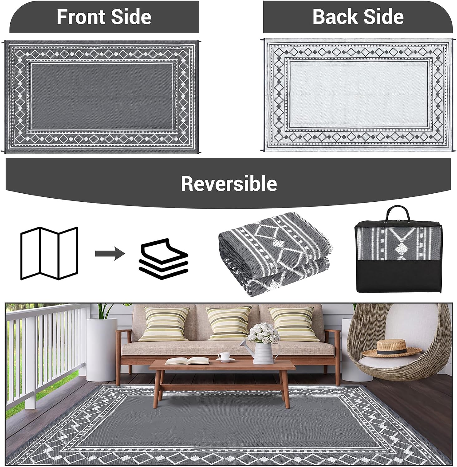 Karpet Luar Ruangan Tahan Air  - Outdoor Camping Rugs 9X18 ulasan dan harga