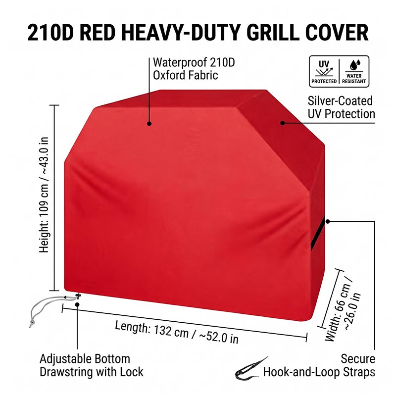 Penutup BBQ 210D Anti Debu Tah - Outdoor Camping Trolley ulasan dan harga