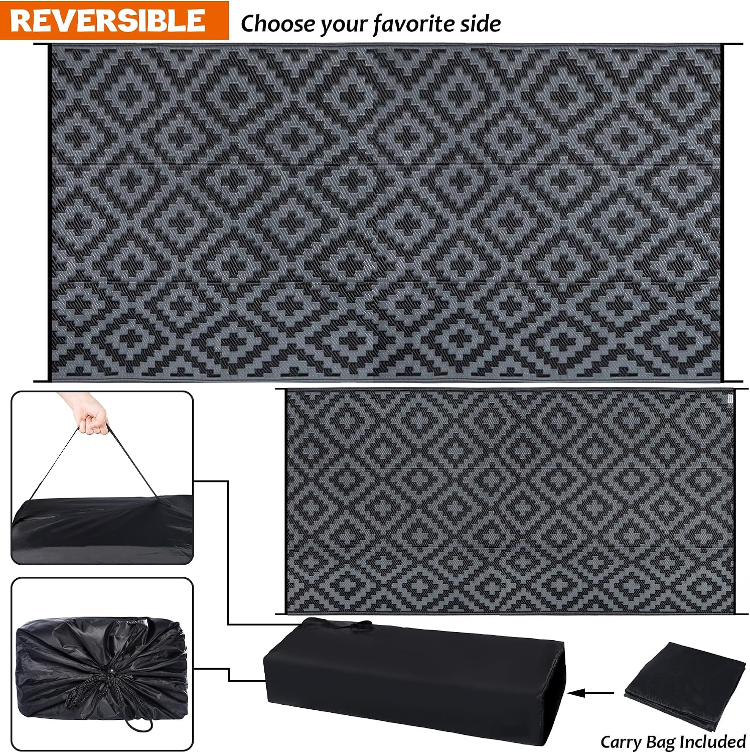 Karpet Luar Ruangan Tahan Air  - Outdoor Camping Rugs 9X18 ulasan dan harga