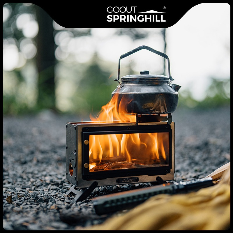 Kompor Kayu Portabel Goout Spr - Outdoor Camping Wood Burning Stove ulasan dan harga