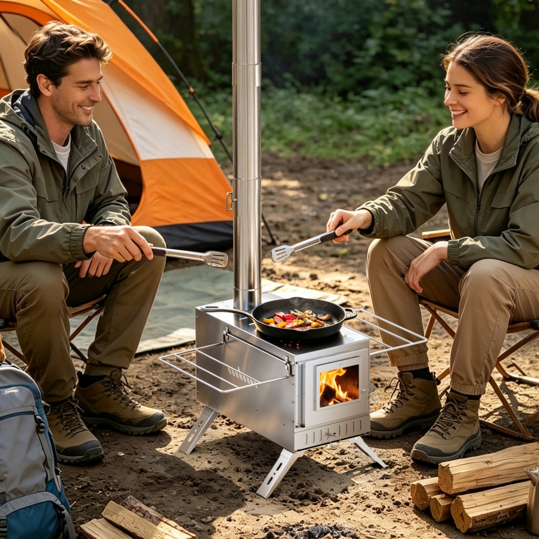 Kompor Sauna Portabel yang Men - Outdoor Camping Wood Burning Stove ulasan dan harga
