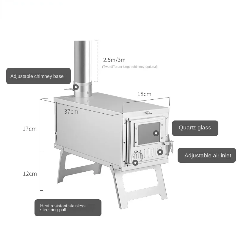 Kompor Tenda Camping dengan Ce - Outdoor Camping Wood Burning Stove ulasan dan harga